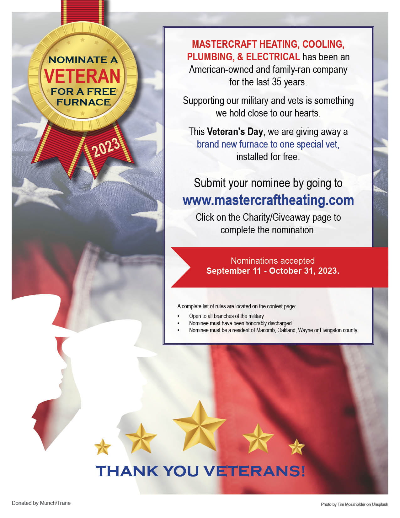 Nominate a Veteran For a Free Furnace